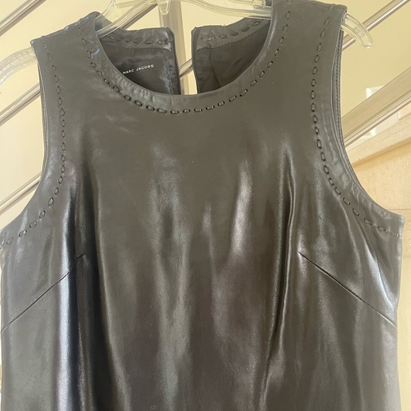 VINTAGE MARC JACOBS BLACK LEATHER DRESS - Picture 5 of 16